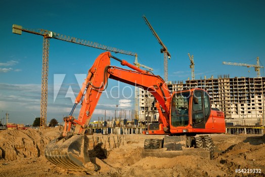 Picture of excavator on construction site